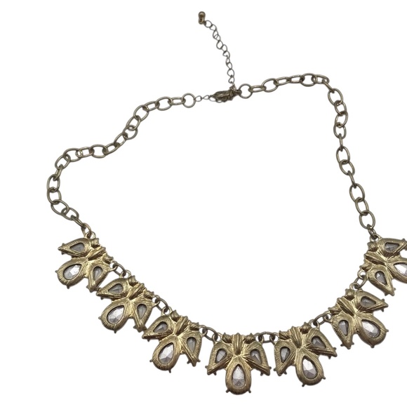 Statement Necklace with Purple-Brown Teardrop Glass Crystals, Bold Bib Necklace - Picture 12 of 12